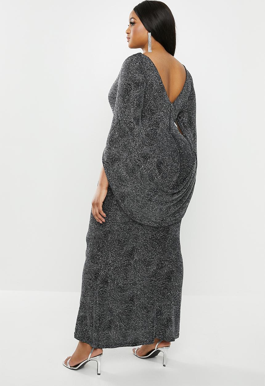 VELVET - Cape back maxi dress - black