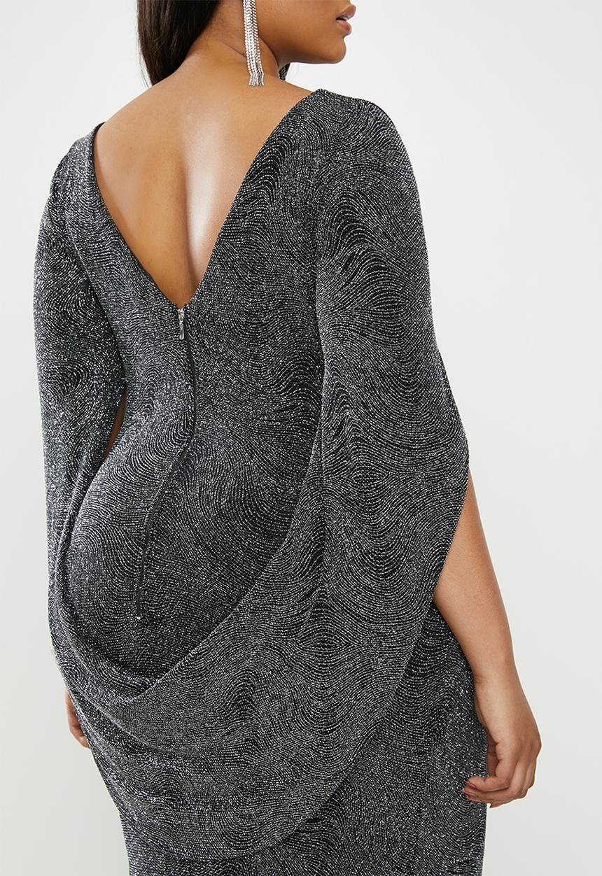 VELVET - Cape back maxi dress - black