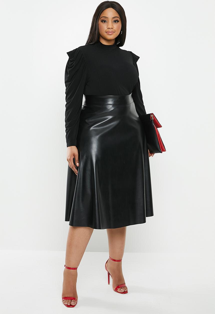 VELVET - Drape sleeve bodysuit - black