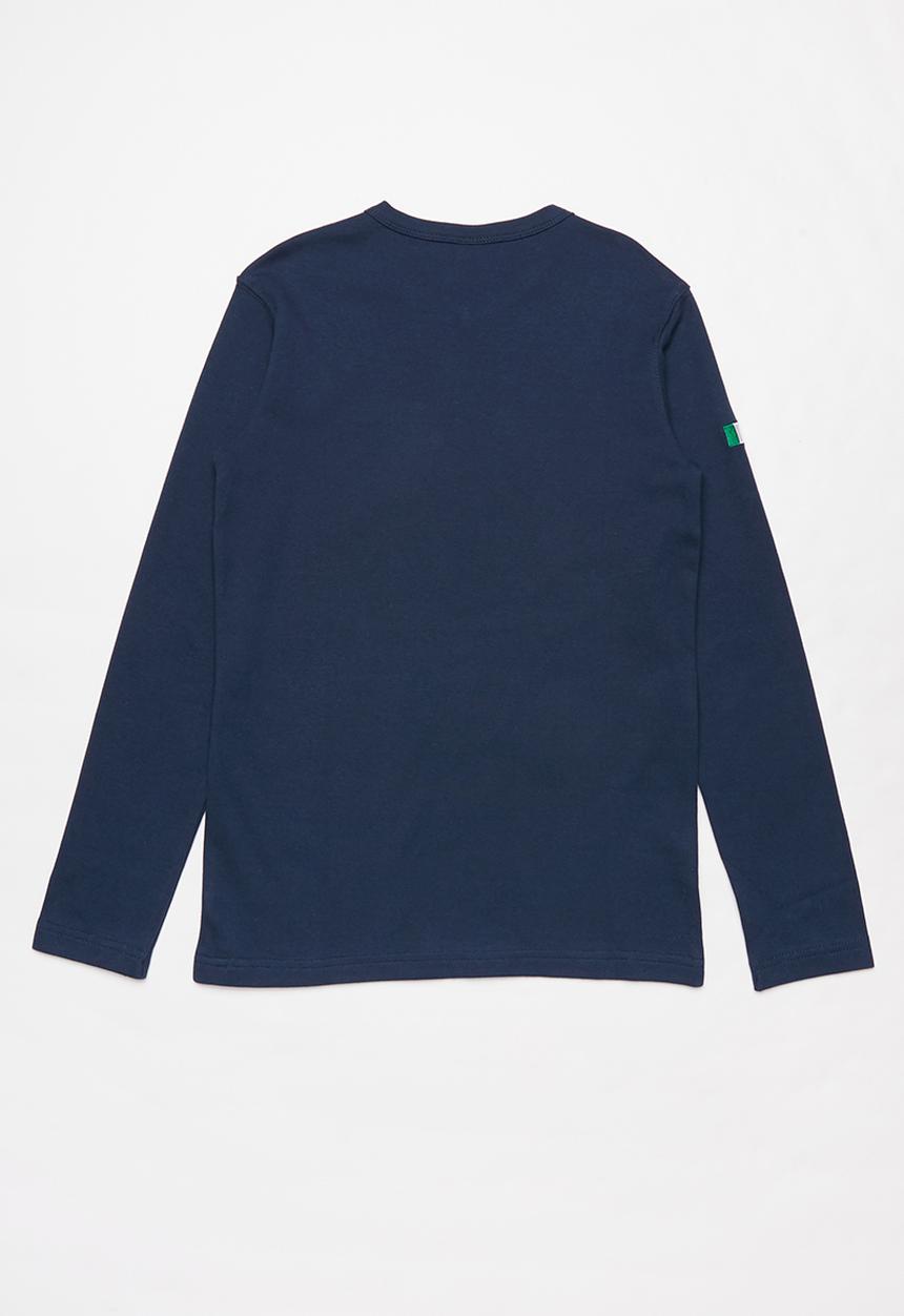 SOVIET - Jetson long sleeve V-neck tee - navy
