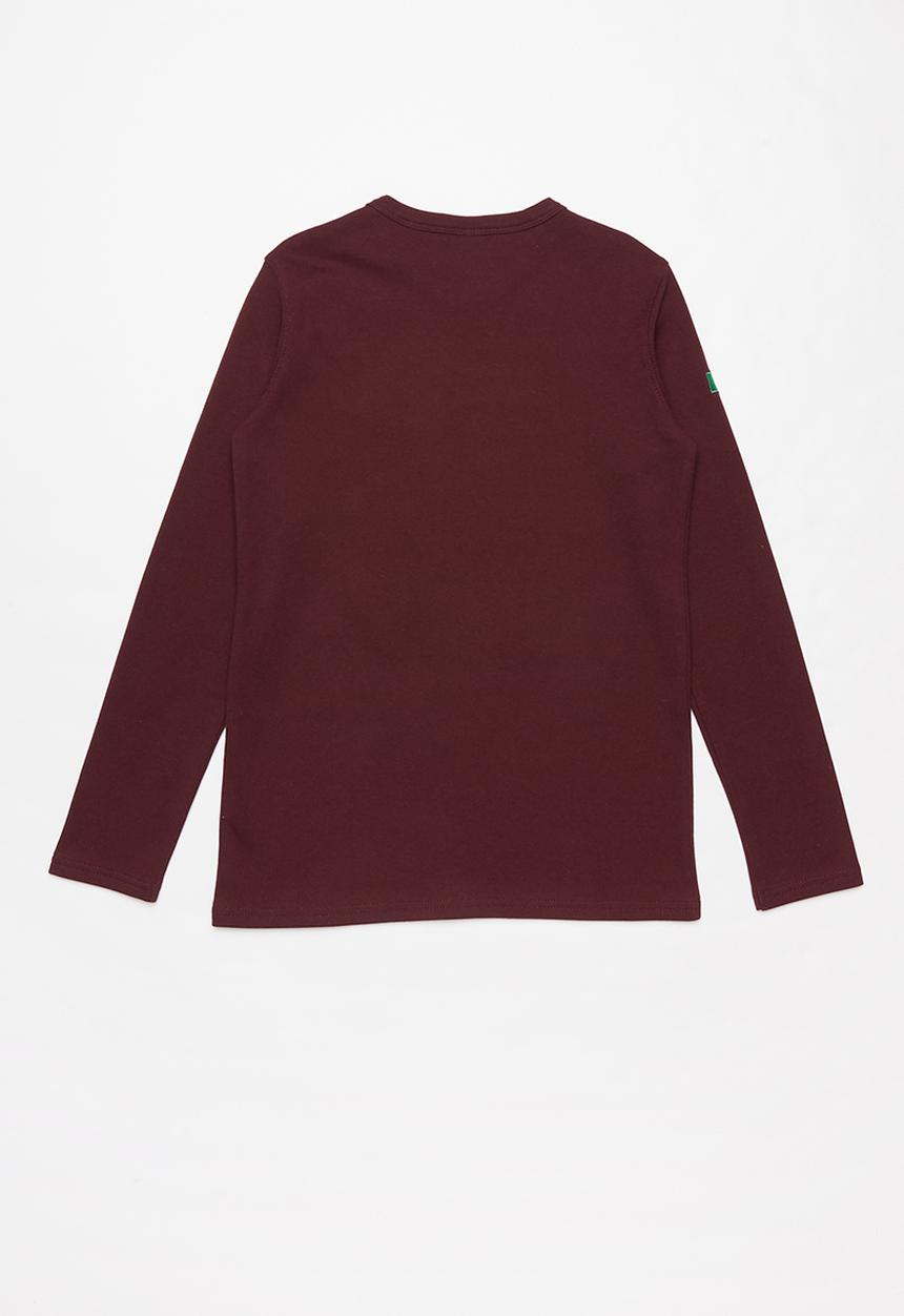 SOVIET - Jetson long sleeve V-neck tee - burgundy