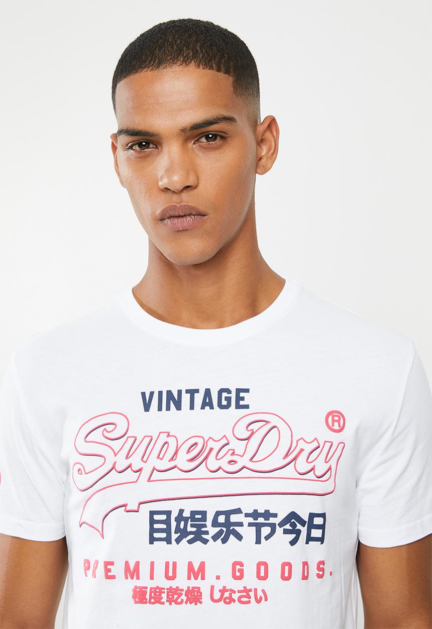 Superdry. - Premium goods outline mid tee - white