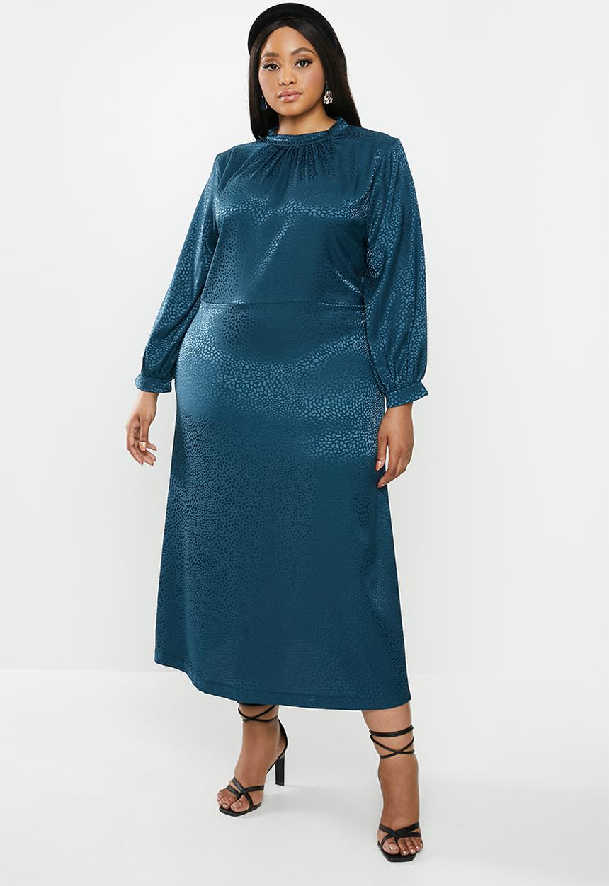 VELVET - Satin midi dress - blue