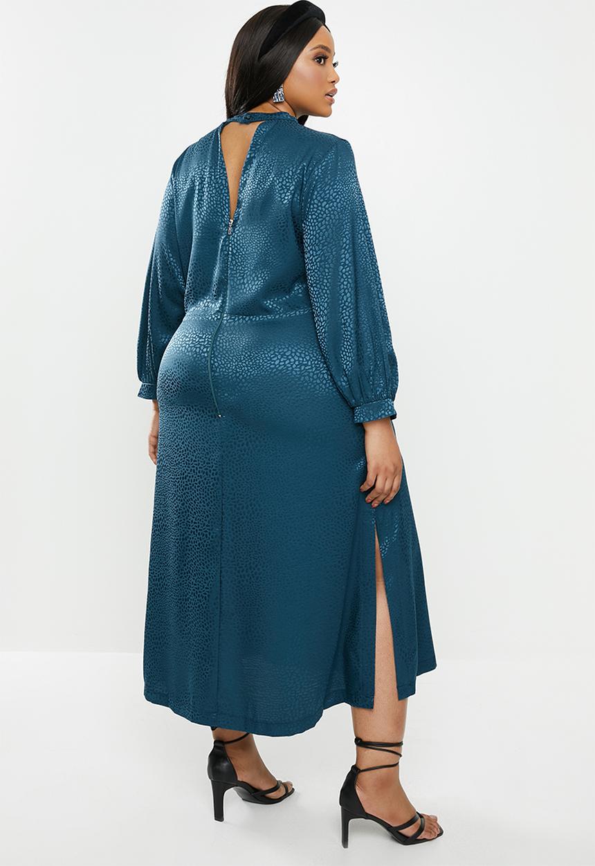 VELVET - Satin midi dress - blue
