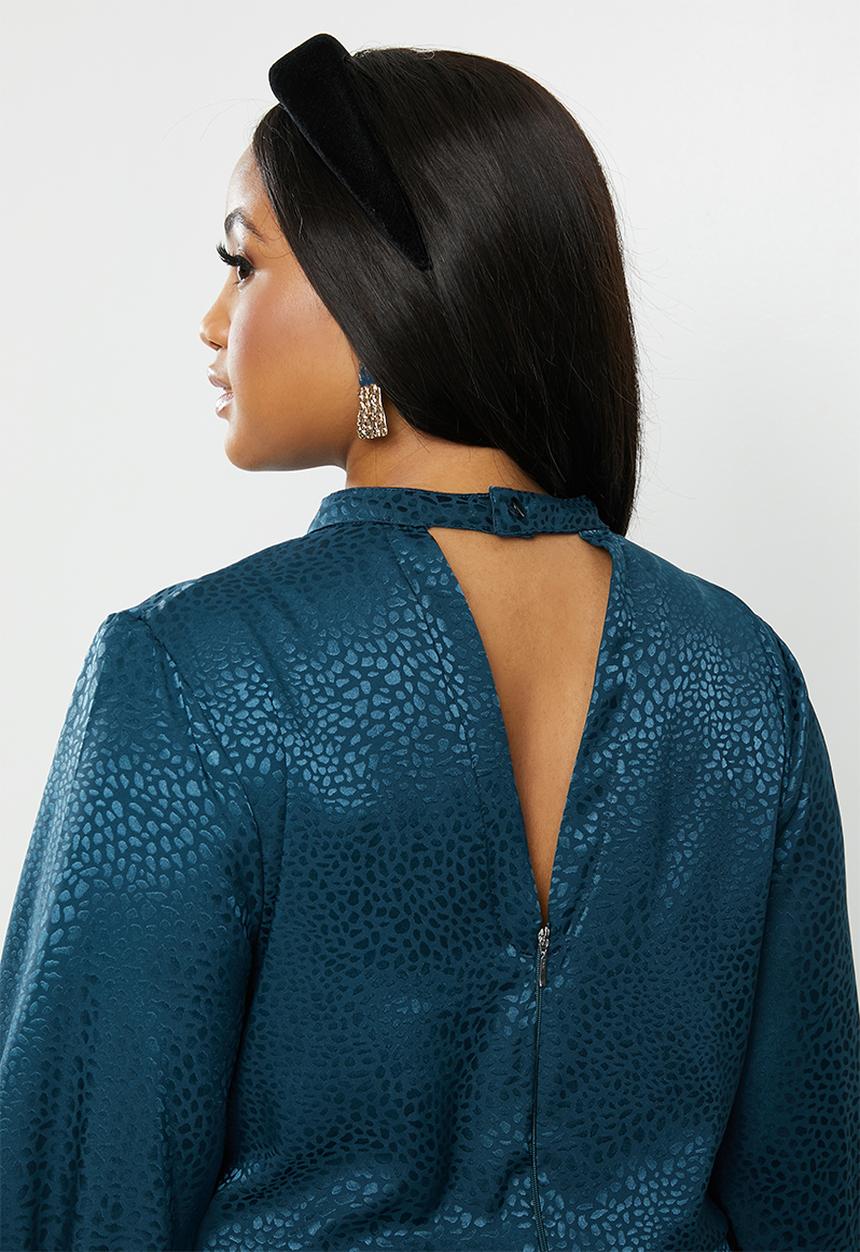 VELVET - Satin midi dress - blue
