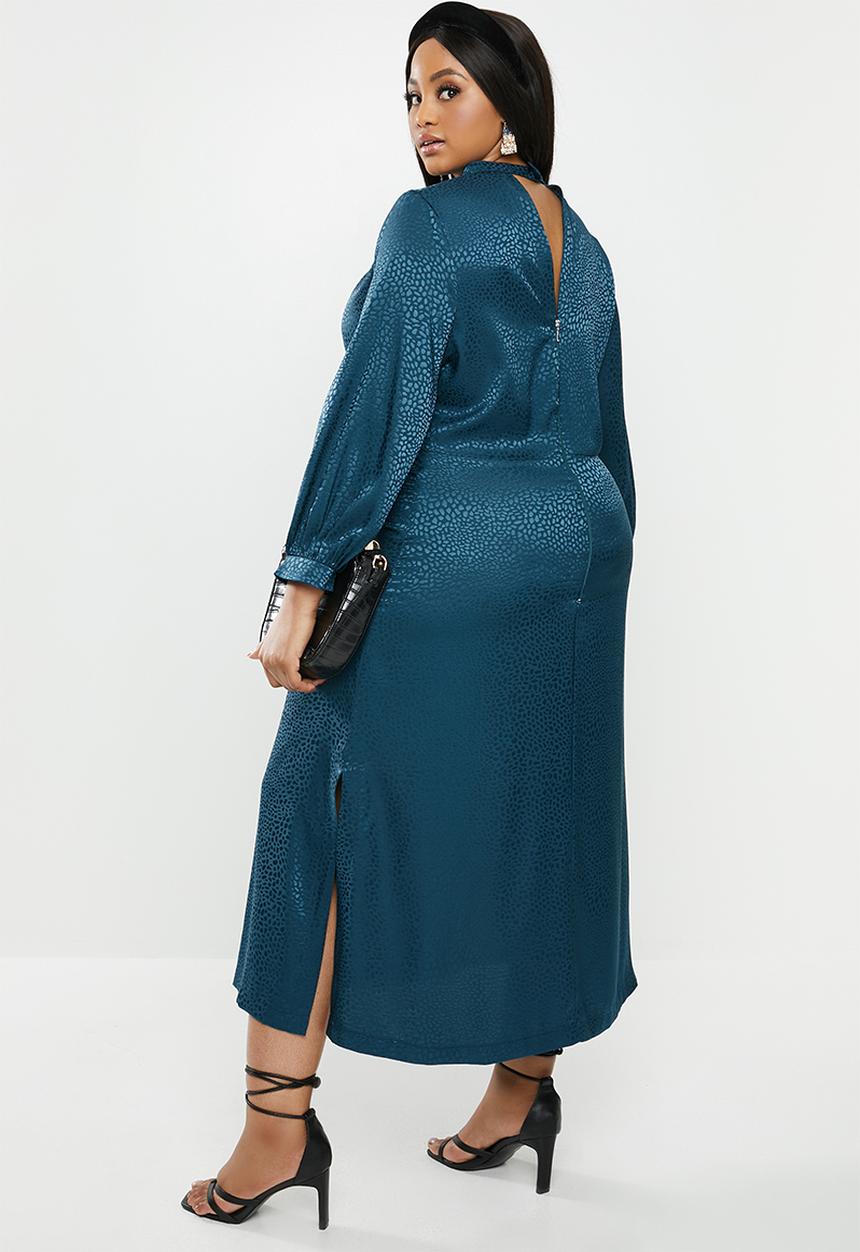 VELVET - Satin midi dress - blue