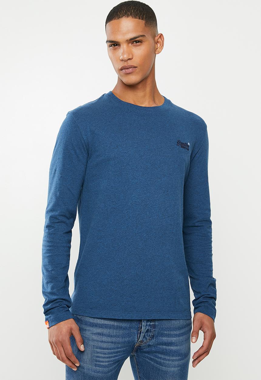 Superdry. - Orange label vintage embroidery top - blue