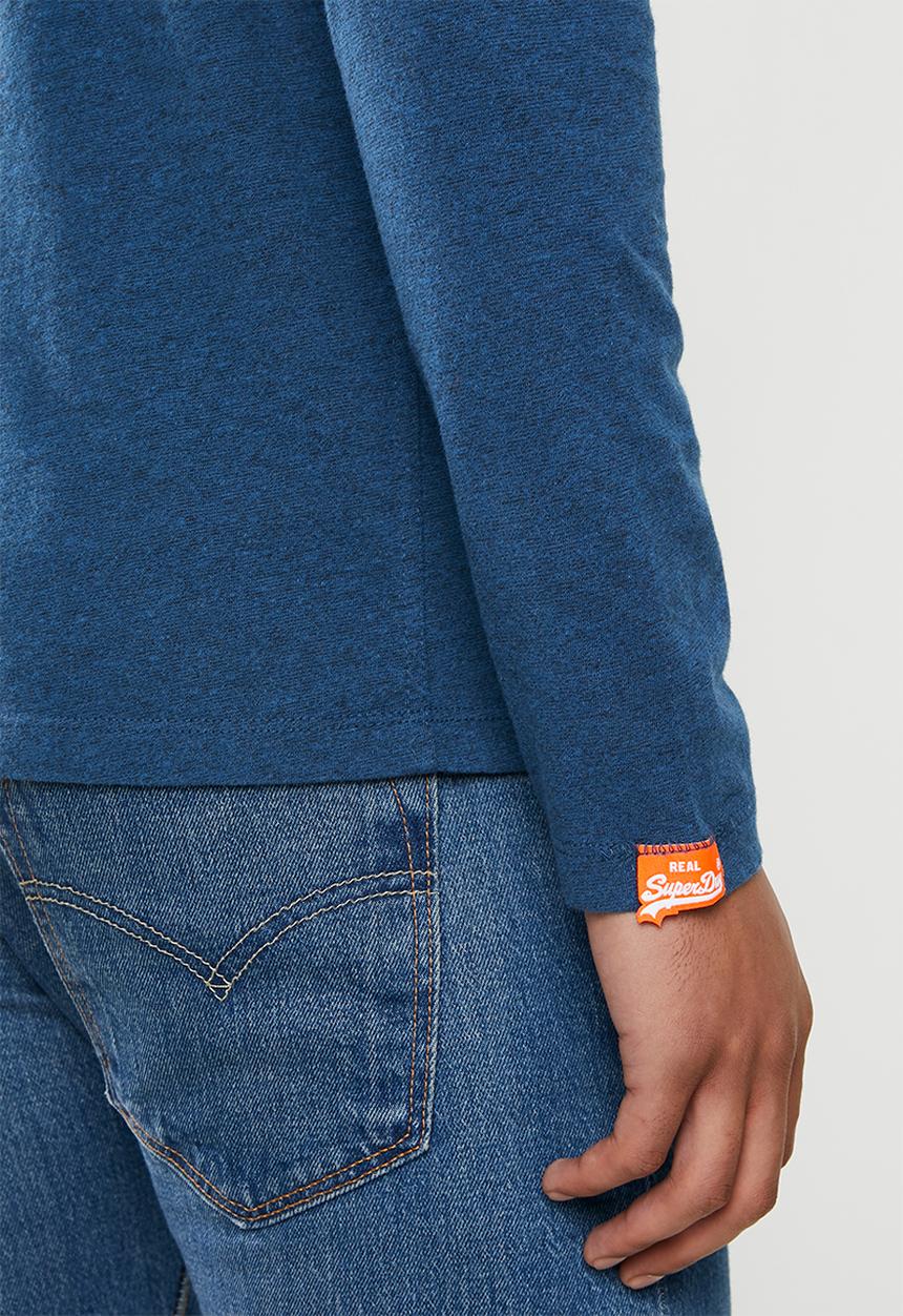 Superdry. - Orange label vintage embroidery top - blue