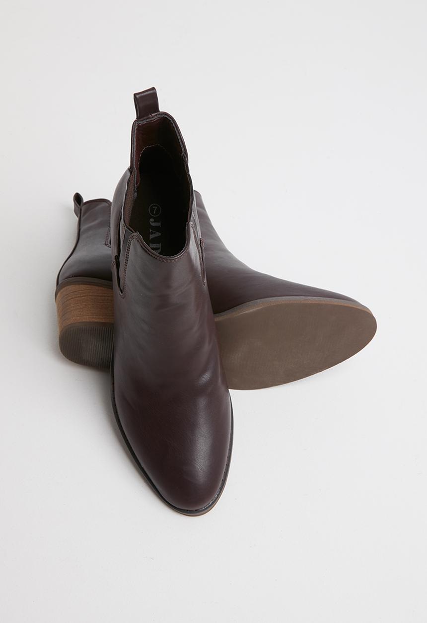 Jada - Pin tuck ankle boot - dark brown
