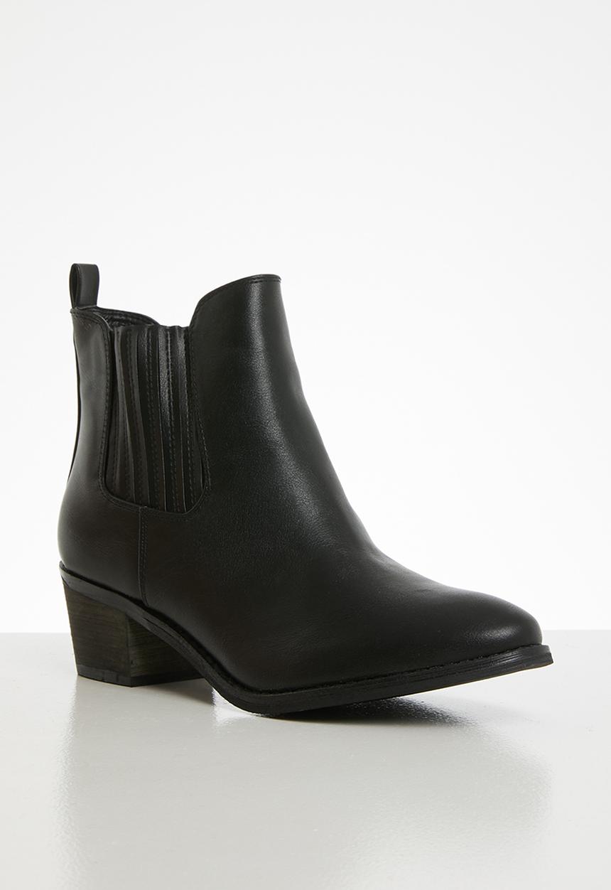 Jada - Pin tuck ankle boot - black