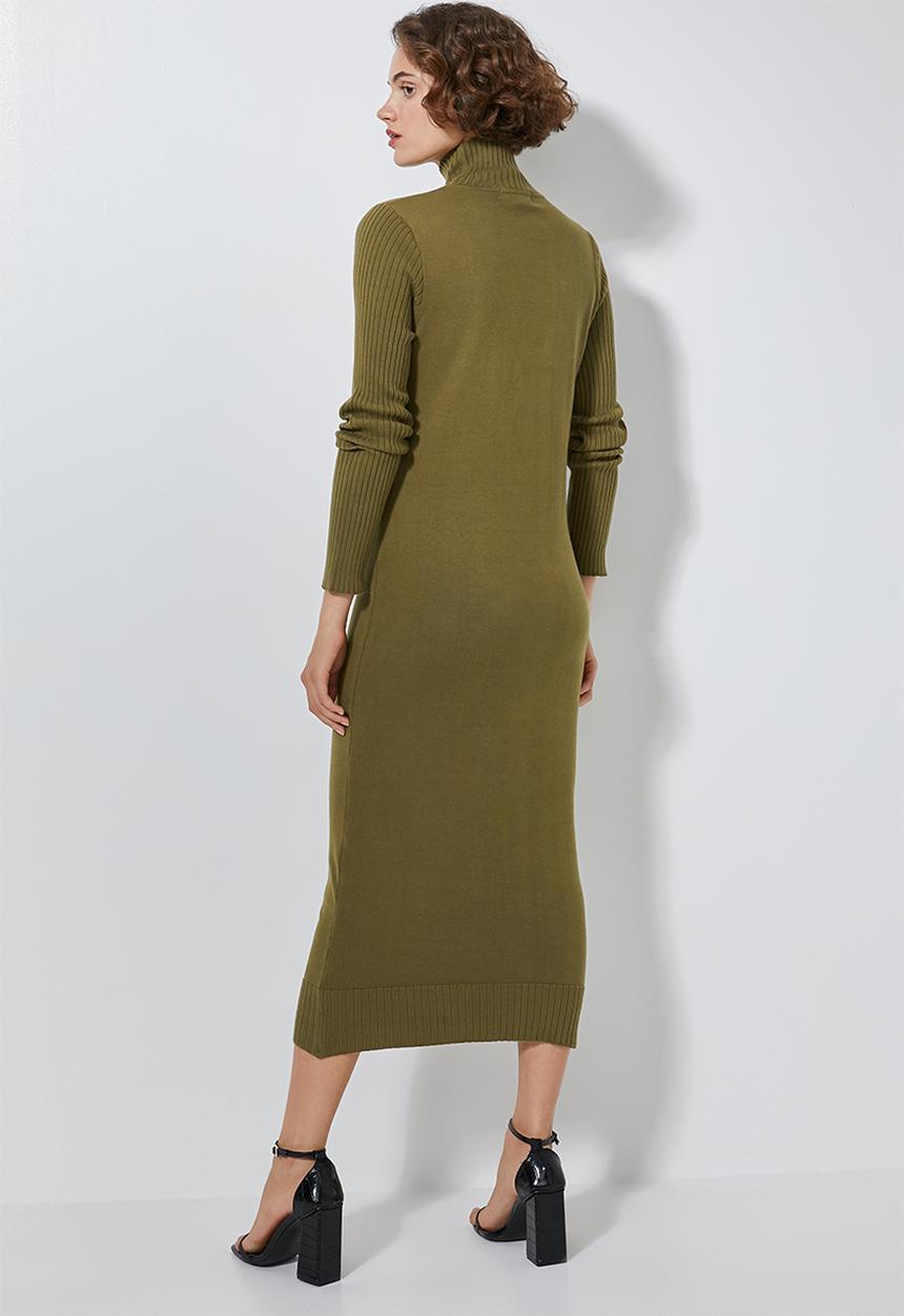 Superbalist - Organic cotton knitwear dress - olive