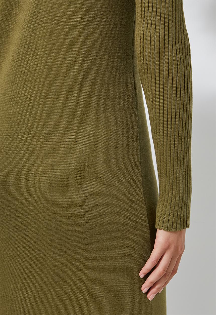 Superbalist - Organic cotton knitwear dress - olive