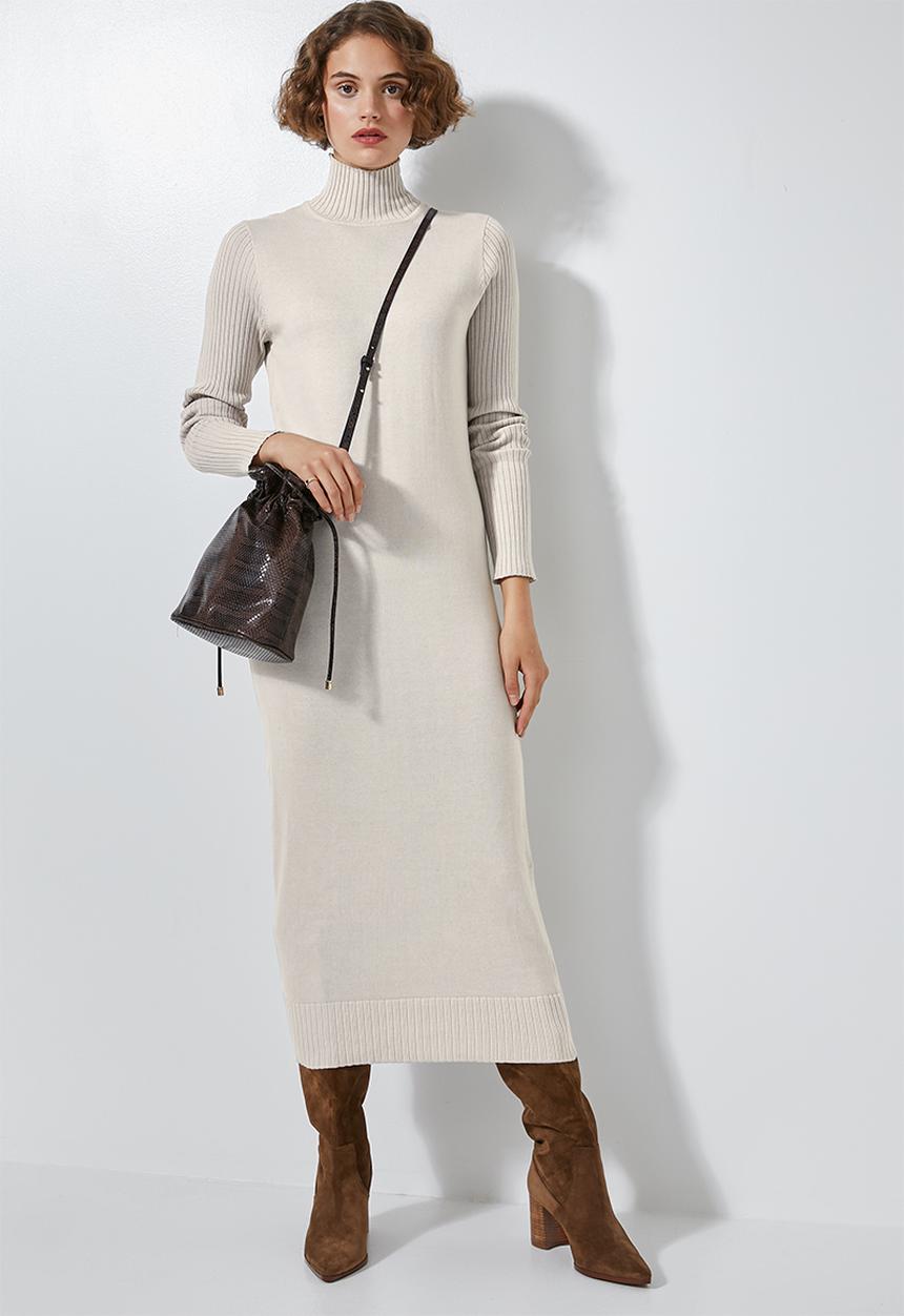 Superbalist - Organic cotton knitwear dress - neutral