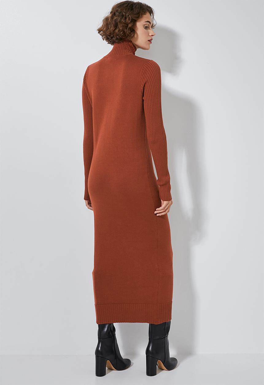 Superbalist - Organic cotton knitwear dress - rust