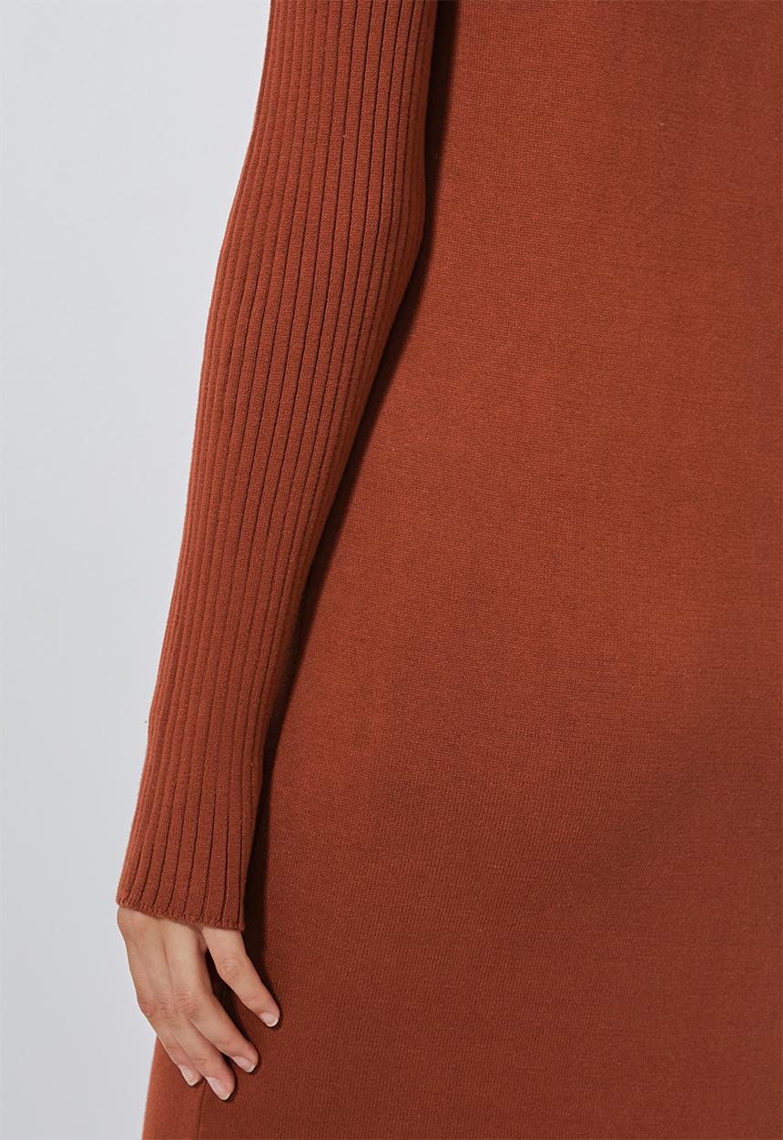 Superbalist - Organic cotton knitwear dress - rust