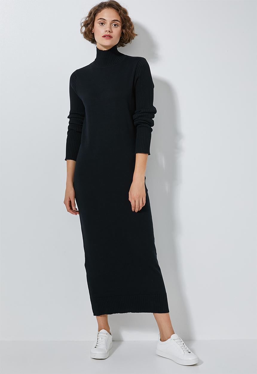 Superbalist - Organic cotton knitwear dress - black