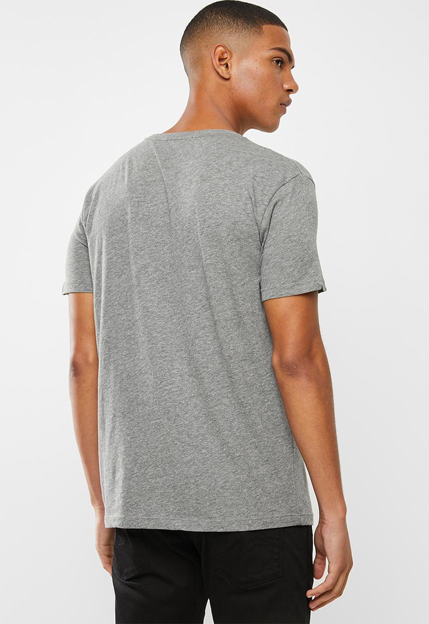 Replay - Center logo chest tee - grey