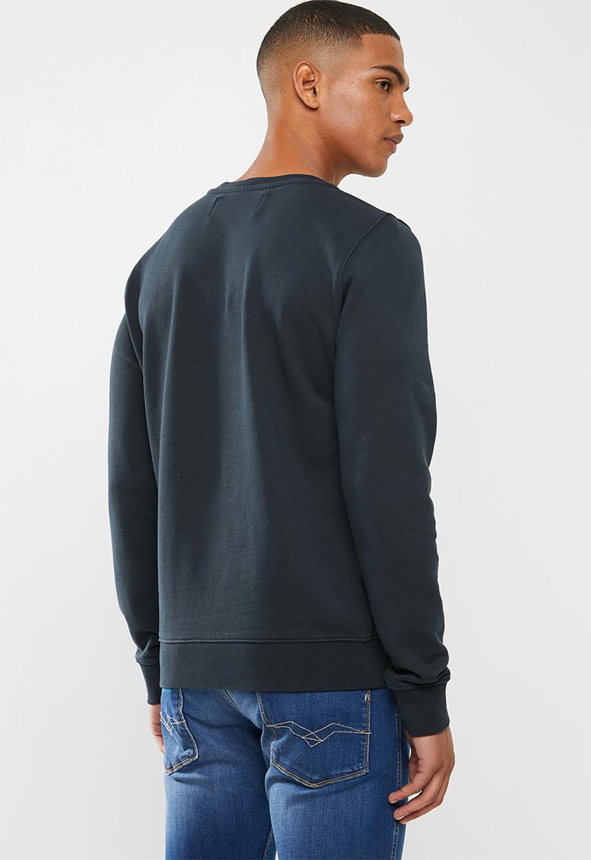 Replay - Replay linear logo crew sweat - navy