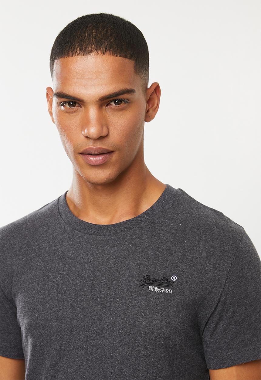 Superdry. - Ol vintage embrodery tee - charcoal