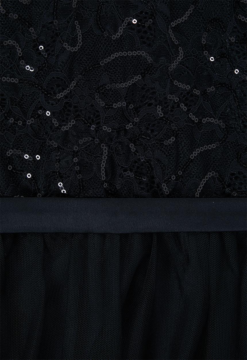 VELVET - Cape sleeve maxi dress - black