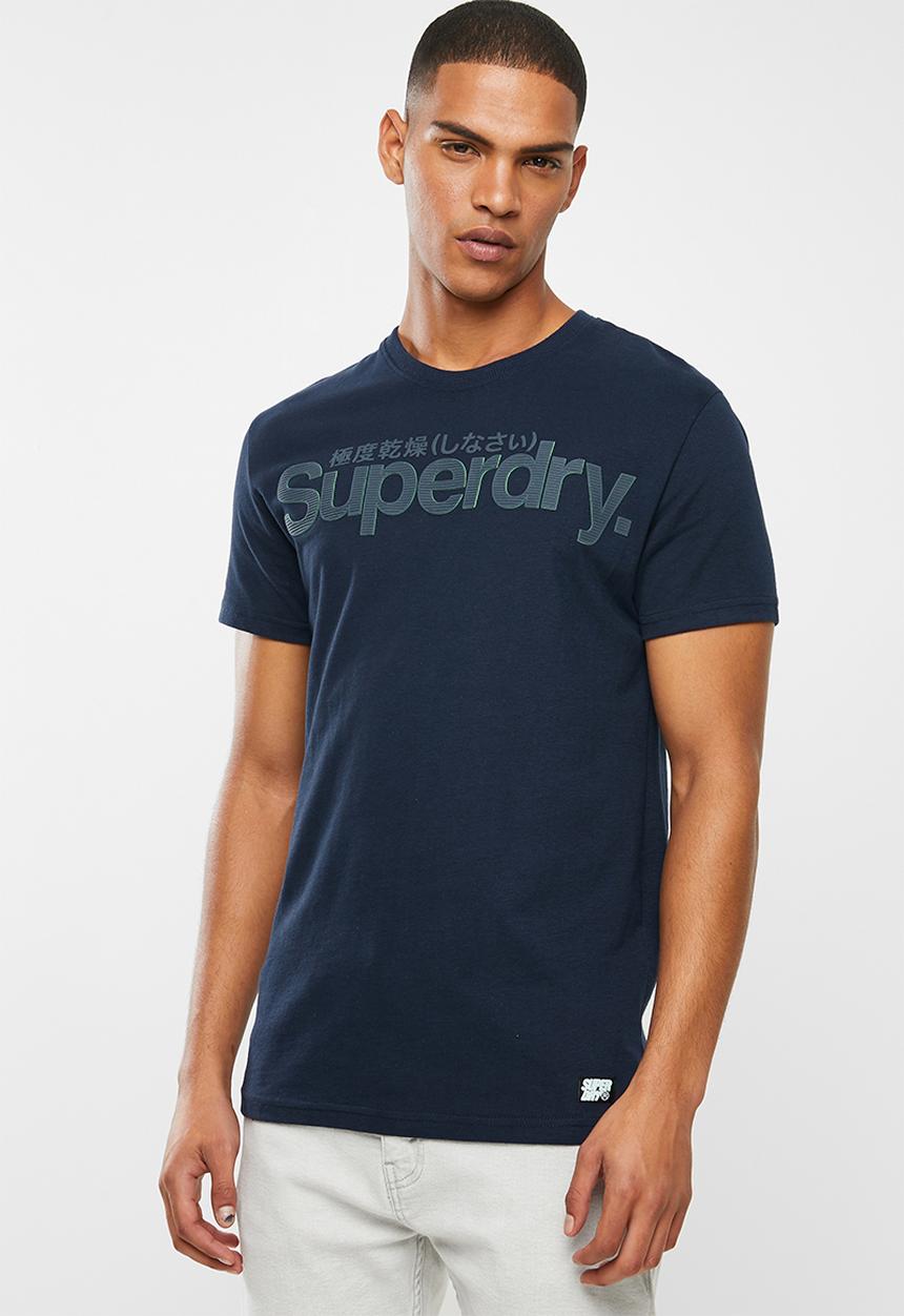 Superdry. - Retro sport tonal tee - navy