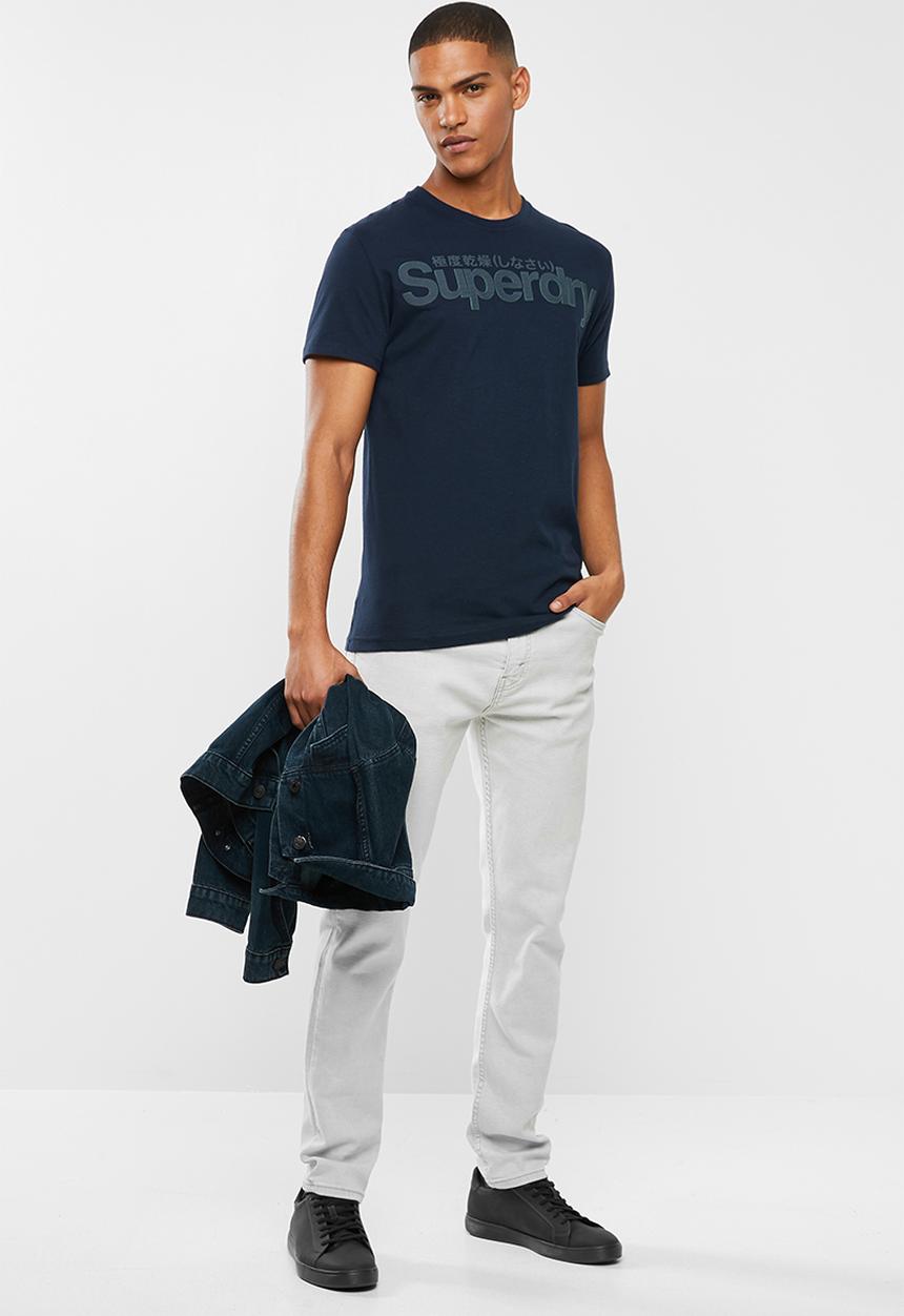 Superdry. - Retro sport tonal tee - navy