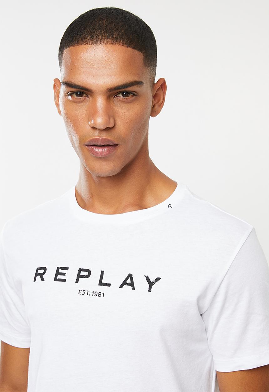 Replay - Premium pigment wash tee - white