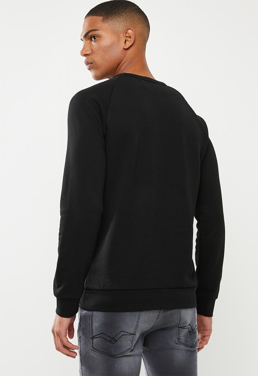Replay - Replay label crew sweat - black