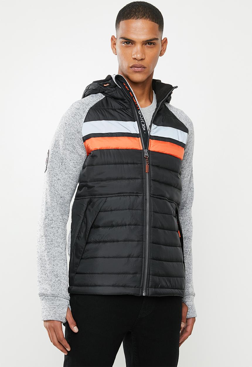 Superdry. - Storm chest stripe hybrid zip hoodie - multi