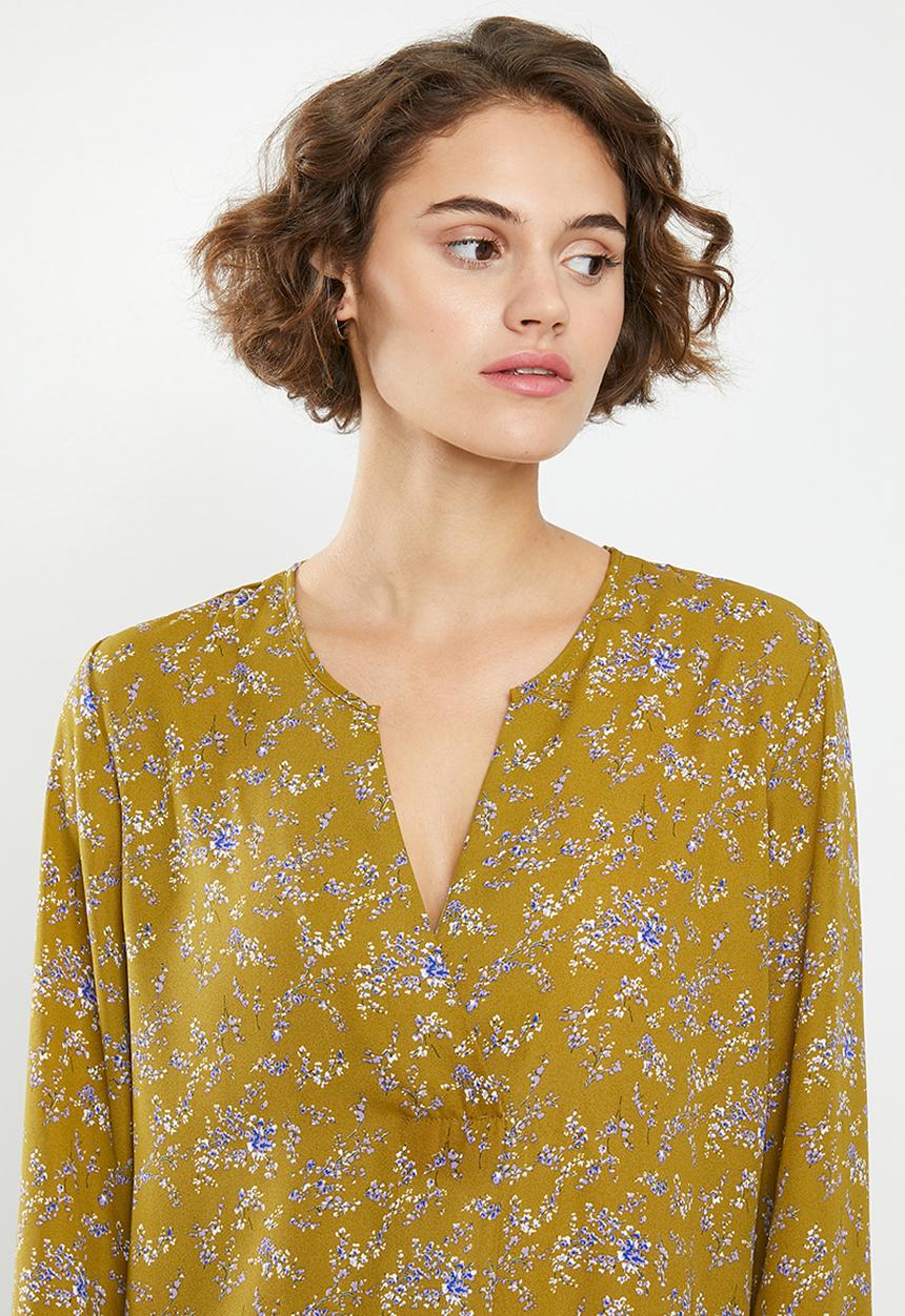 Jacqueline de Yong - Zoey v-neck blouse - yellow & purple 