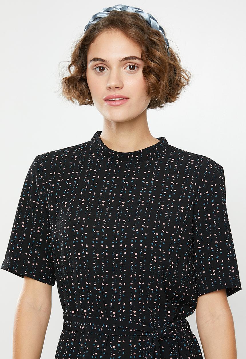 Jacqueline de Yong - Piper high neck dress - black