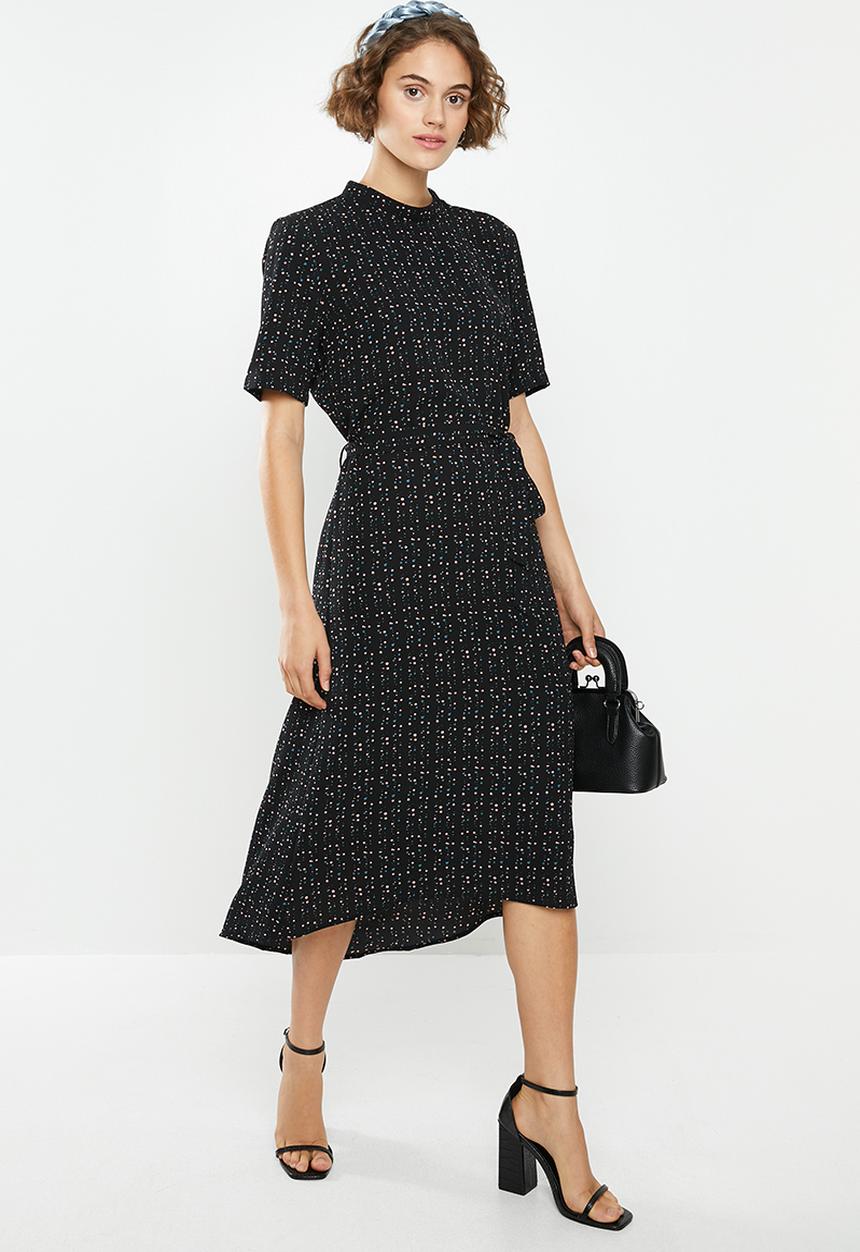 Jacqueline de Yong - Piper high neck dress - black