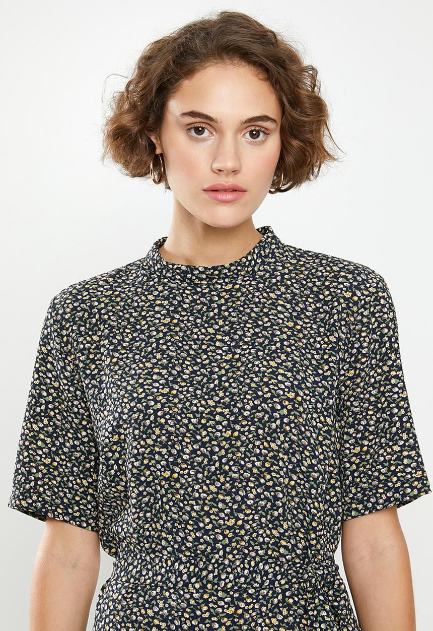 Jacqueline de Yong - Piper high neck dress - multi