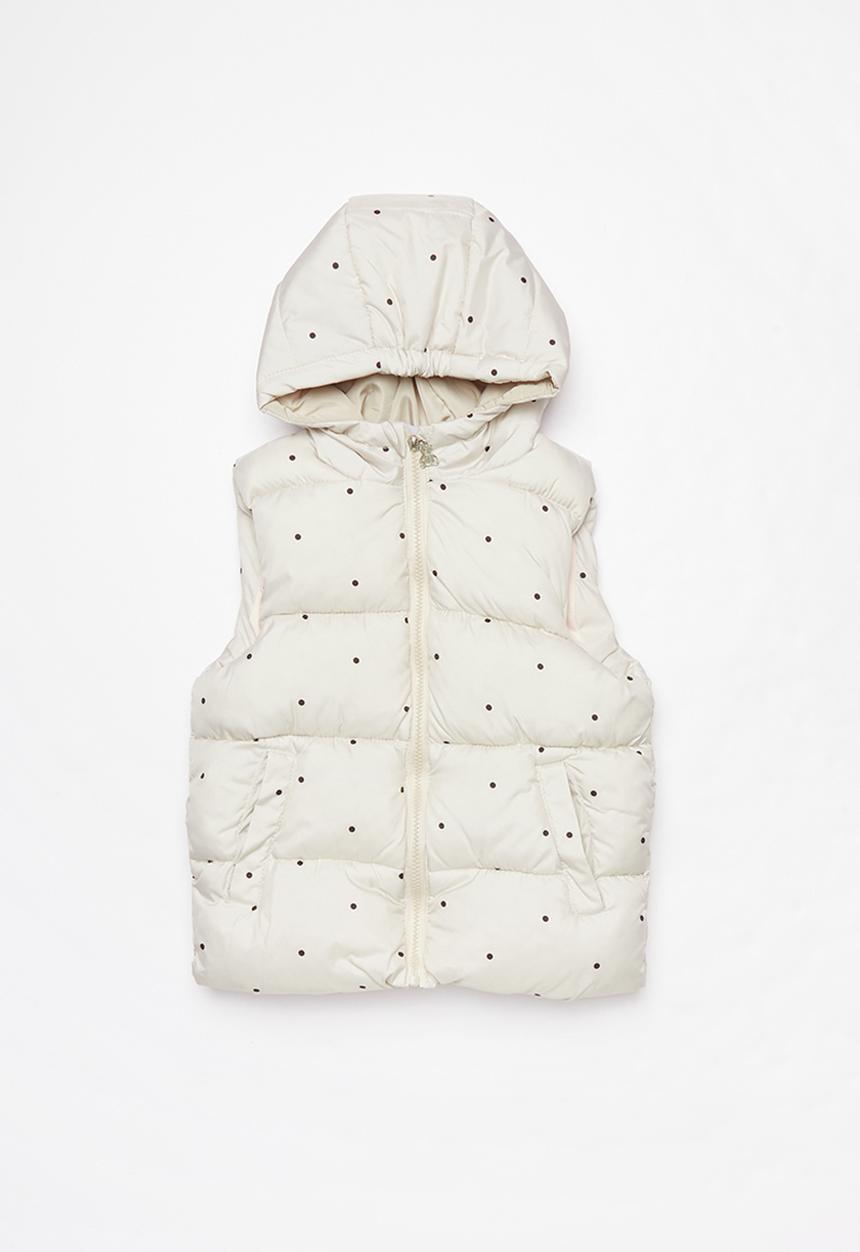 Pop Candy - Polka dot puffer vest - neutral 