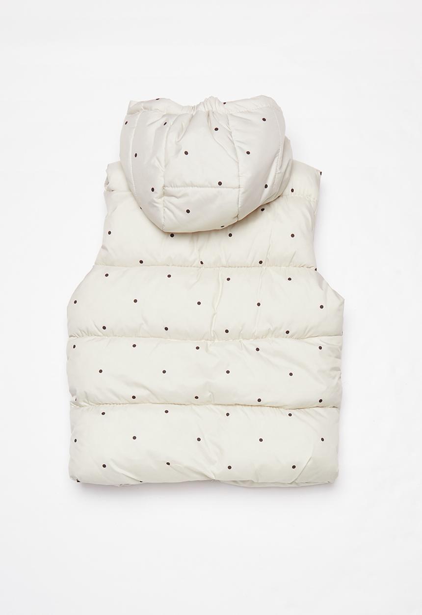 Pop Candy - Polka dot puffer vest - neutral 