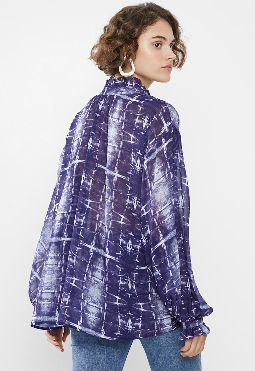 Superbalist - Peasant blouse - blue & white 