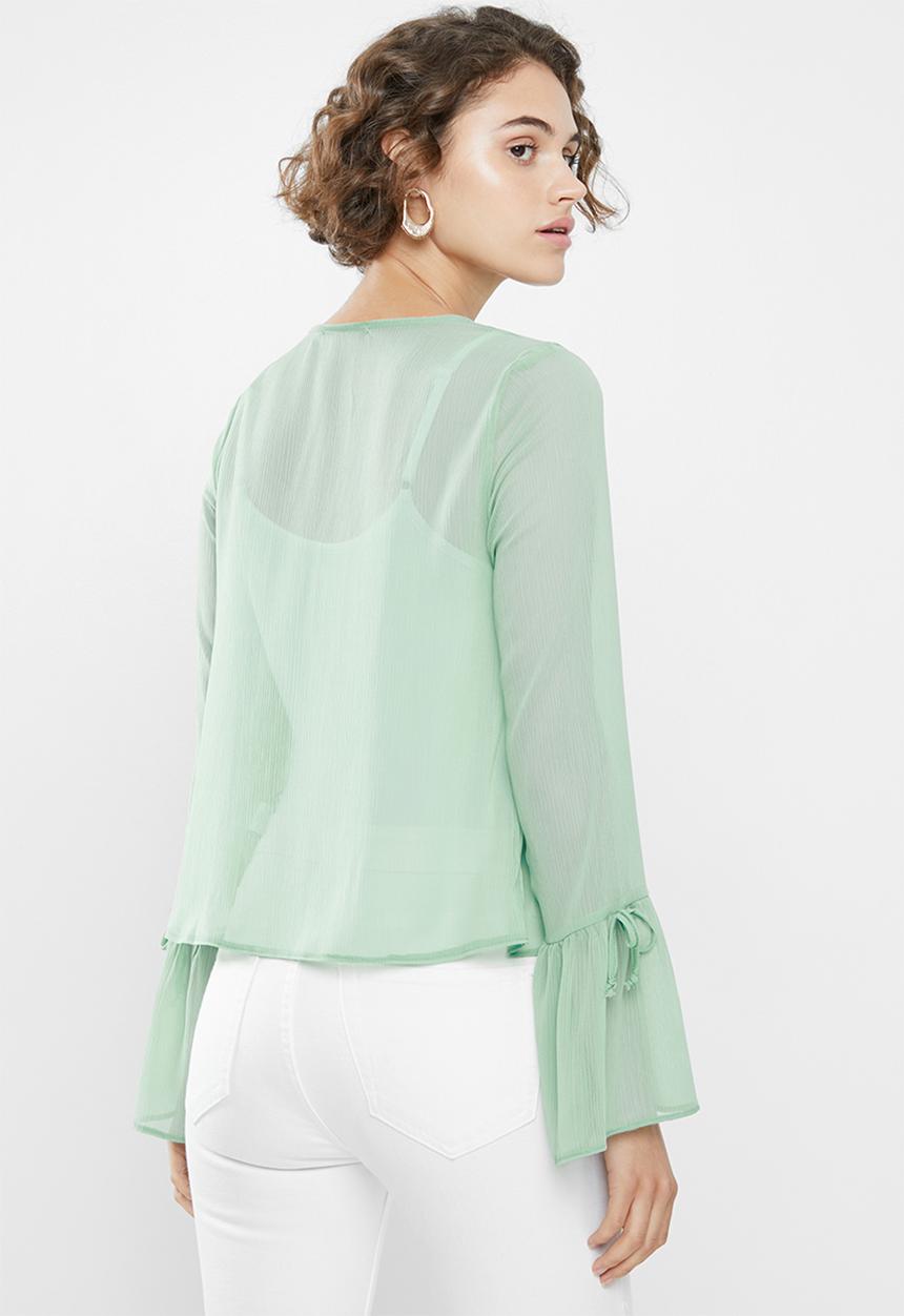 Superbalist - Button-through gypsy blouse - green