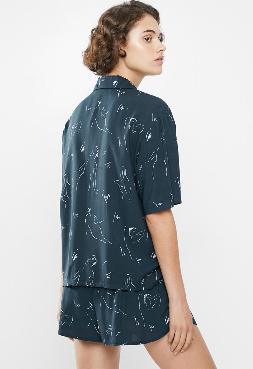 Superbalist - Sleep shirt & shorts set - navy