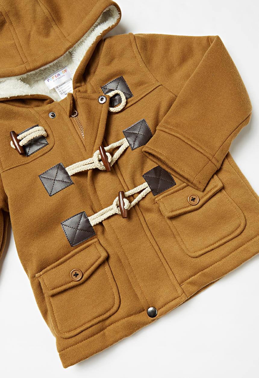 Pop Candy - Boys hooded coat - camel