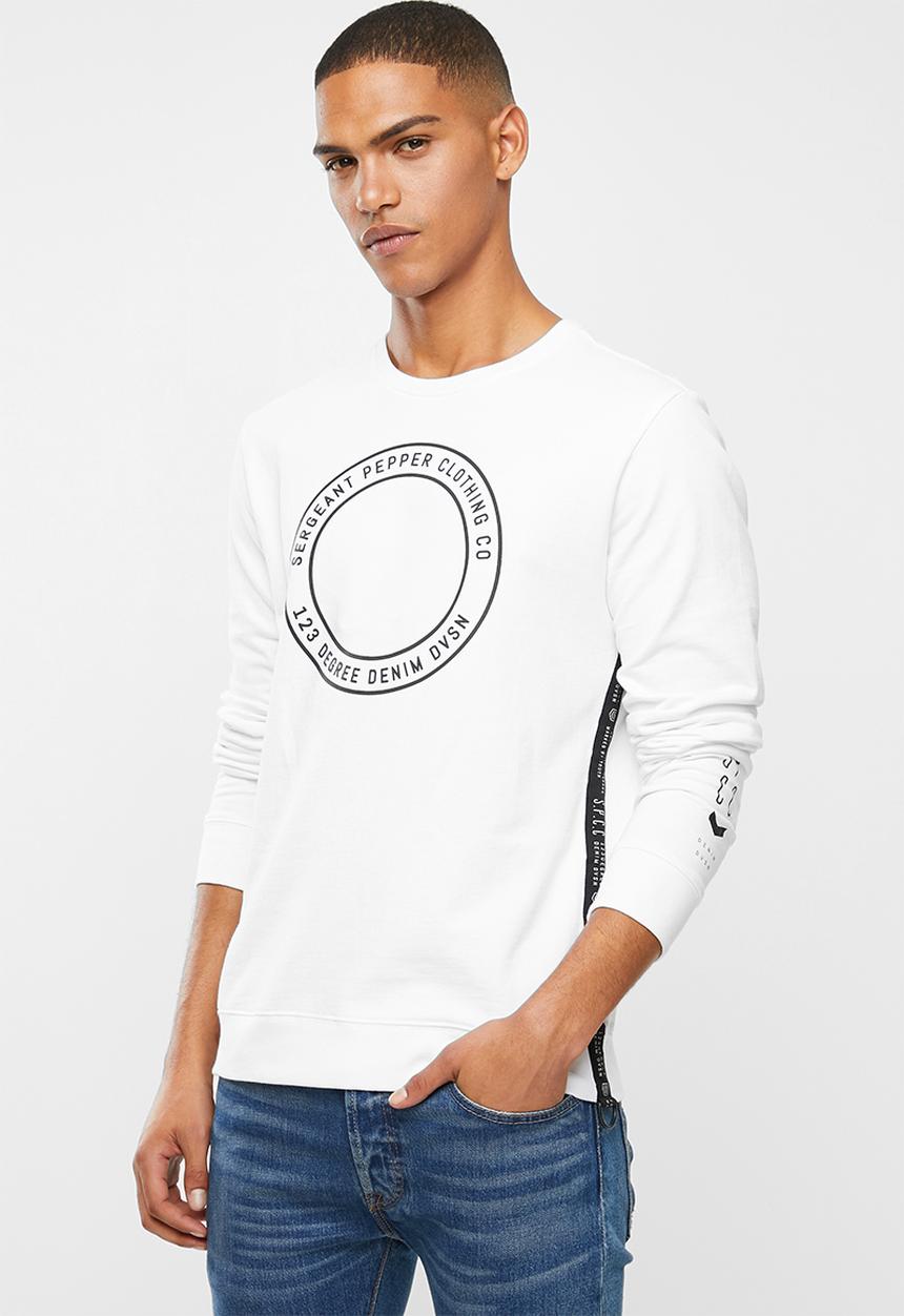 S.P.C.C - Radcliffe crew neck logo sweat - optical white