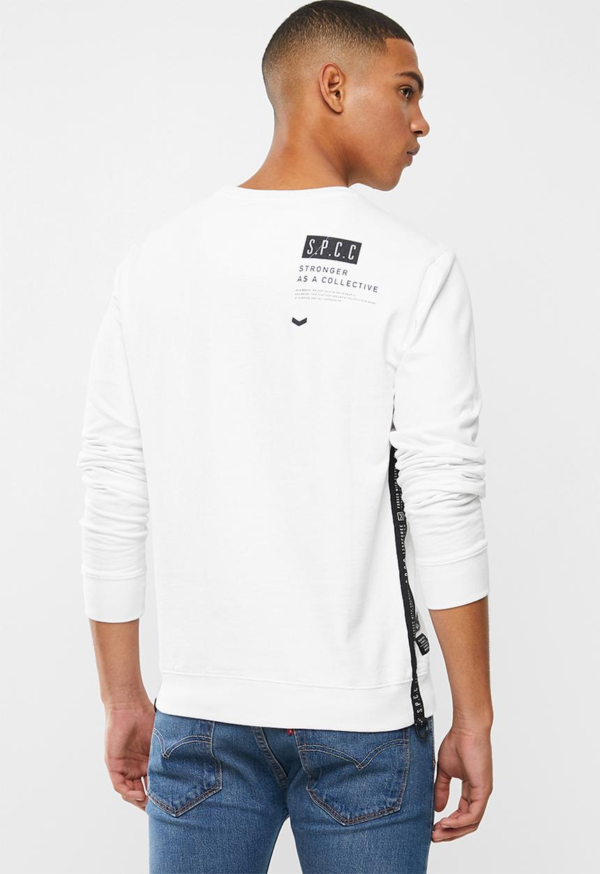 S.P.C.C - Radcliffe crew neck logo sweat - optical white