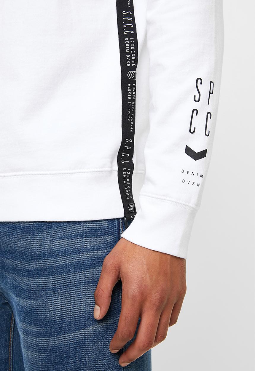 S.P.C.C - Radcliffe crew neck logo sweat - optical white