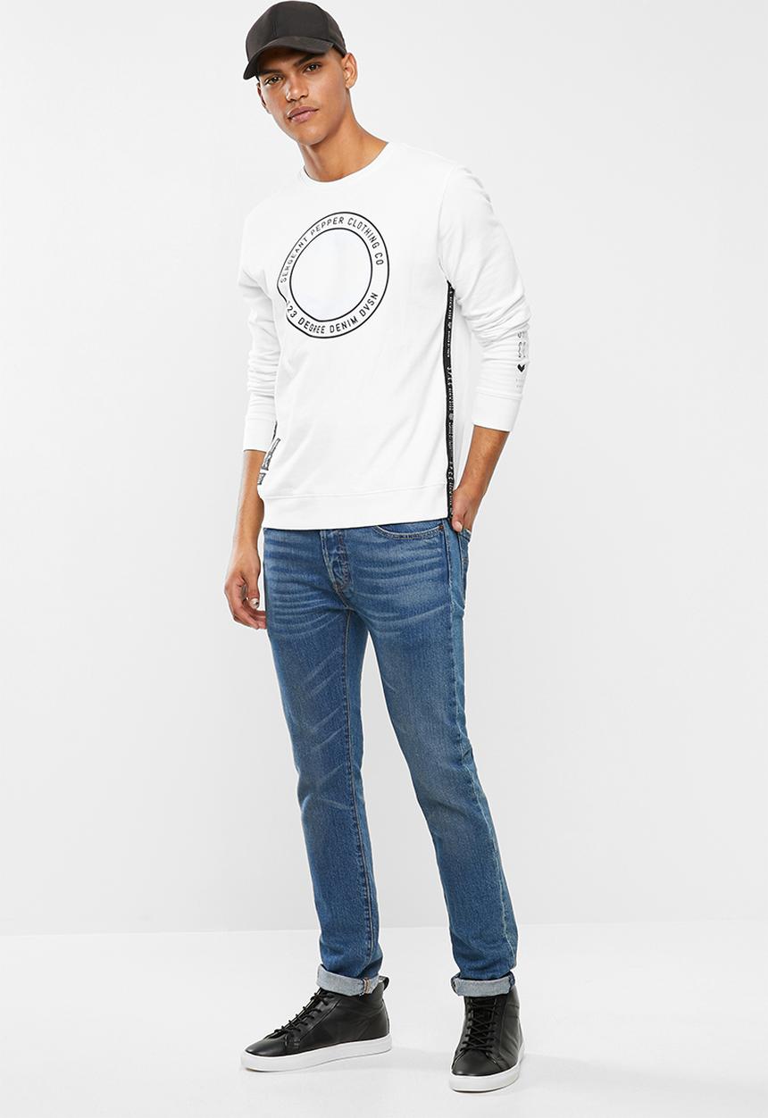 S.P.C.C - Radcliffe crew neck logo sweat - optical white