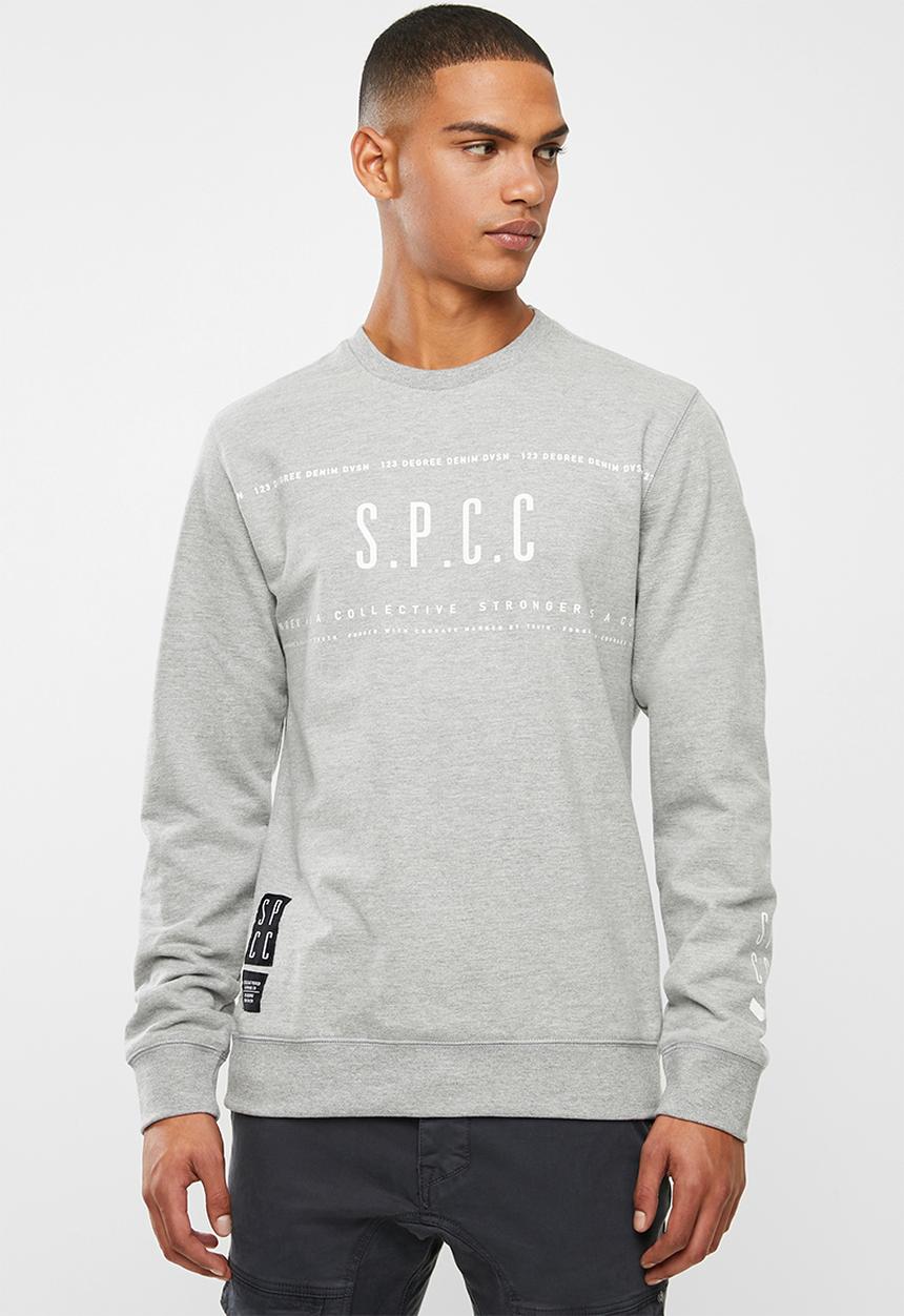 S.P.C.C - Webster signature crew neck sweat - grey melange