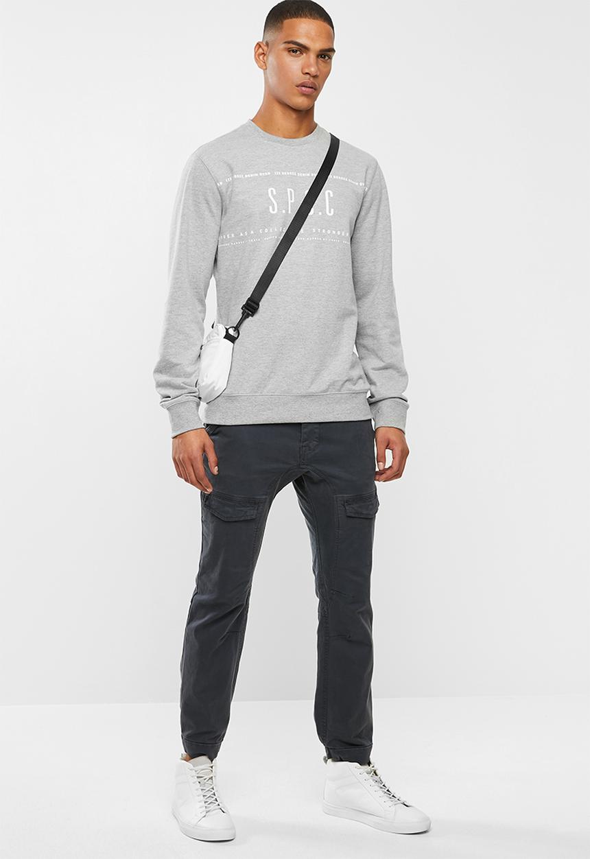 S.P.C.C - Webster signature crew neck sweat - grey melange