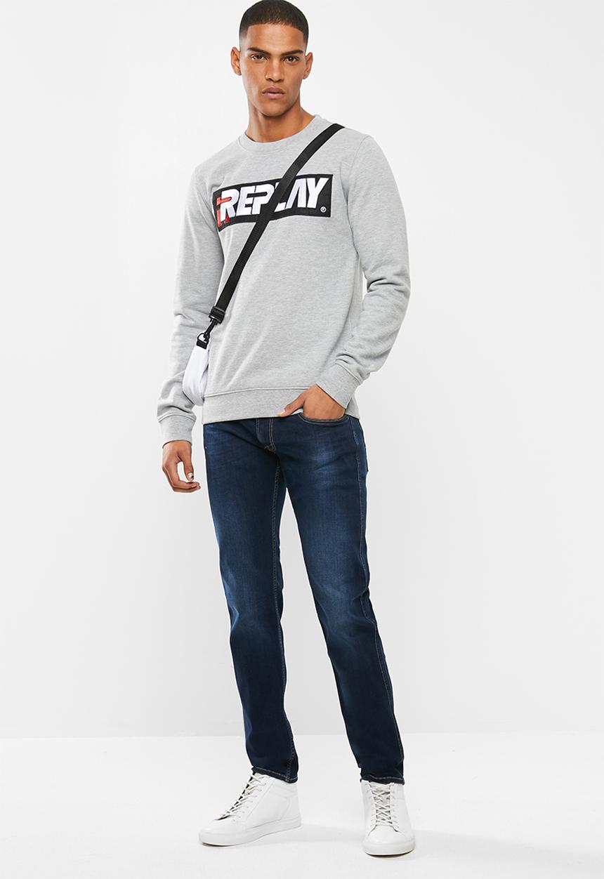 Replay - Skinny mid wash jeans - blue