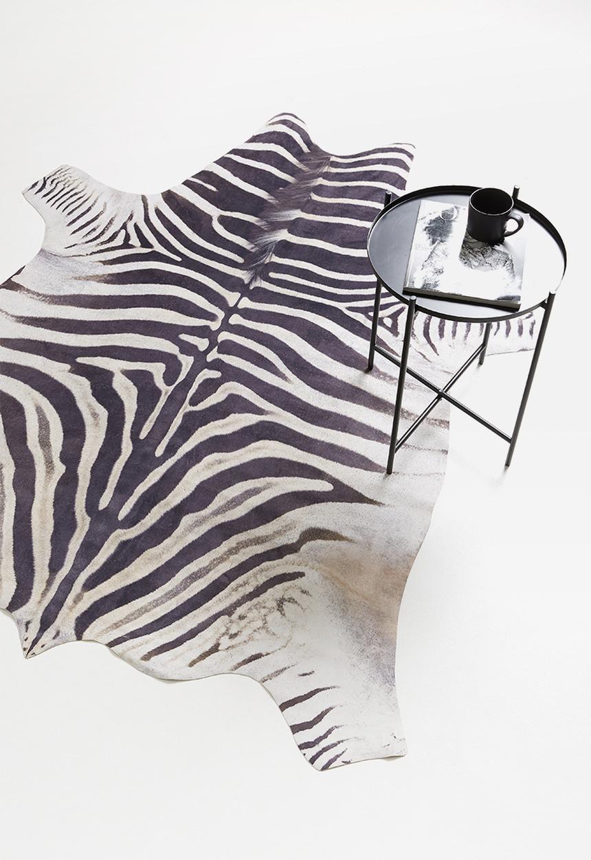 Sixth Floor - Faux zebra hide rug - black & white
