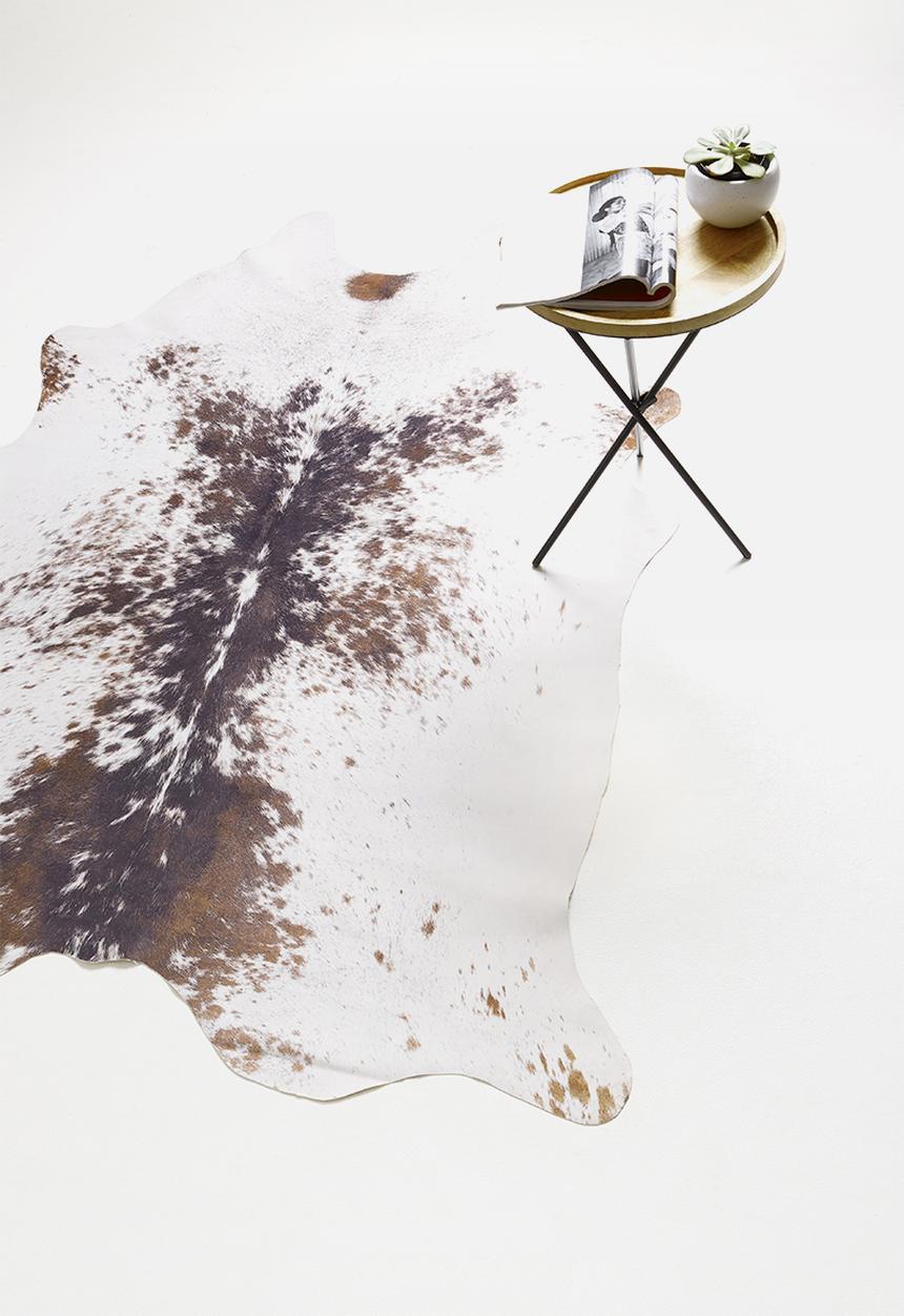 Sixth Floor - Faux cow hide rug - brown & white