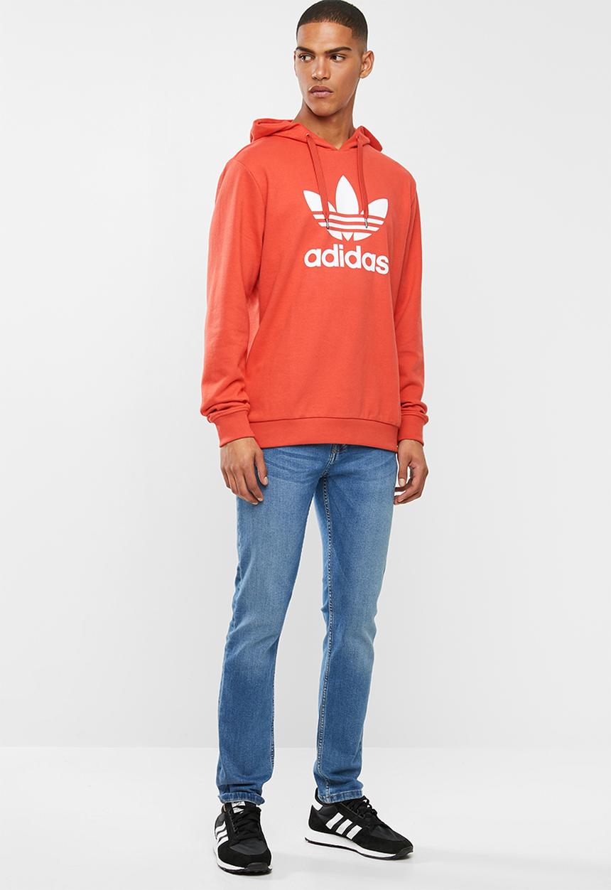 adidas Originals - Adi trefoil hoodie - red