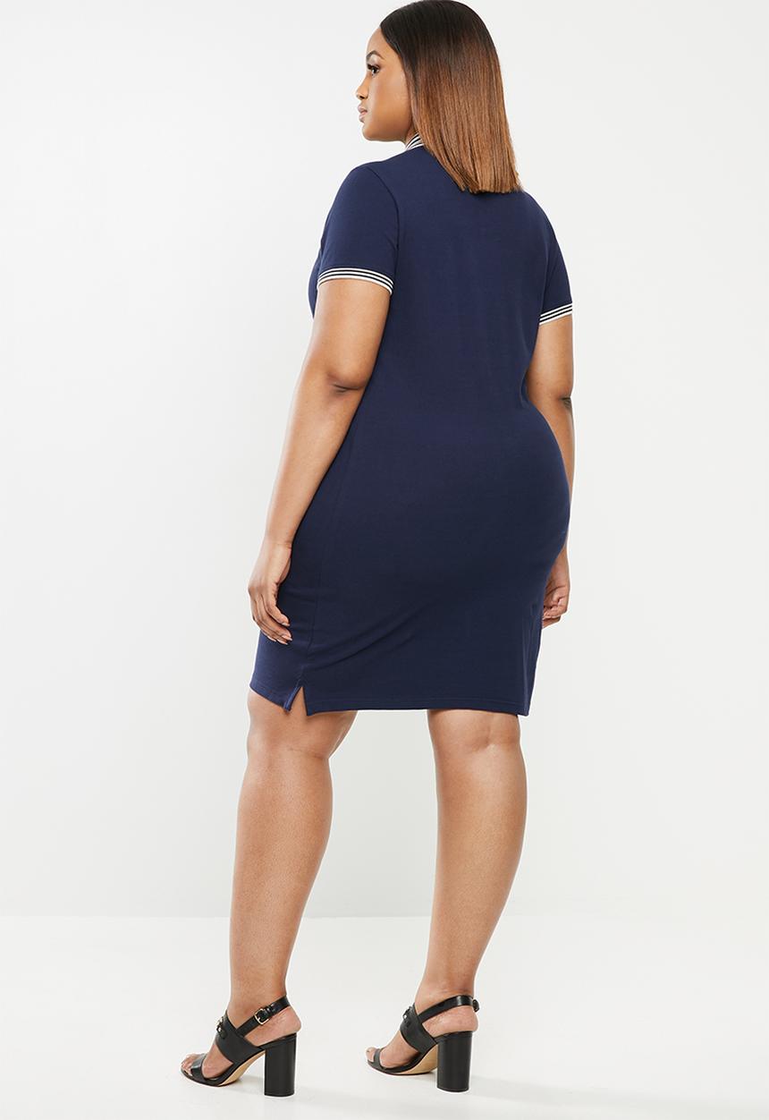 POLO - Plus Leaha short sleeve golfer dress - navy 